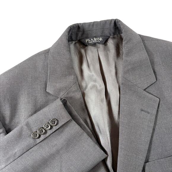 Jos A Banks Jacket Sport Coat Gray 100% Wool Blazer 41L - Picture 1 of 11